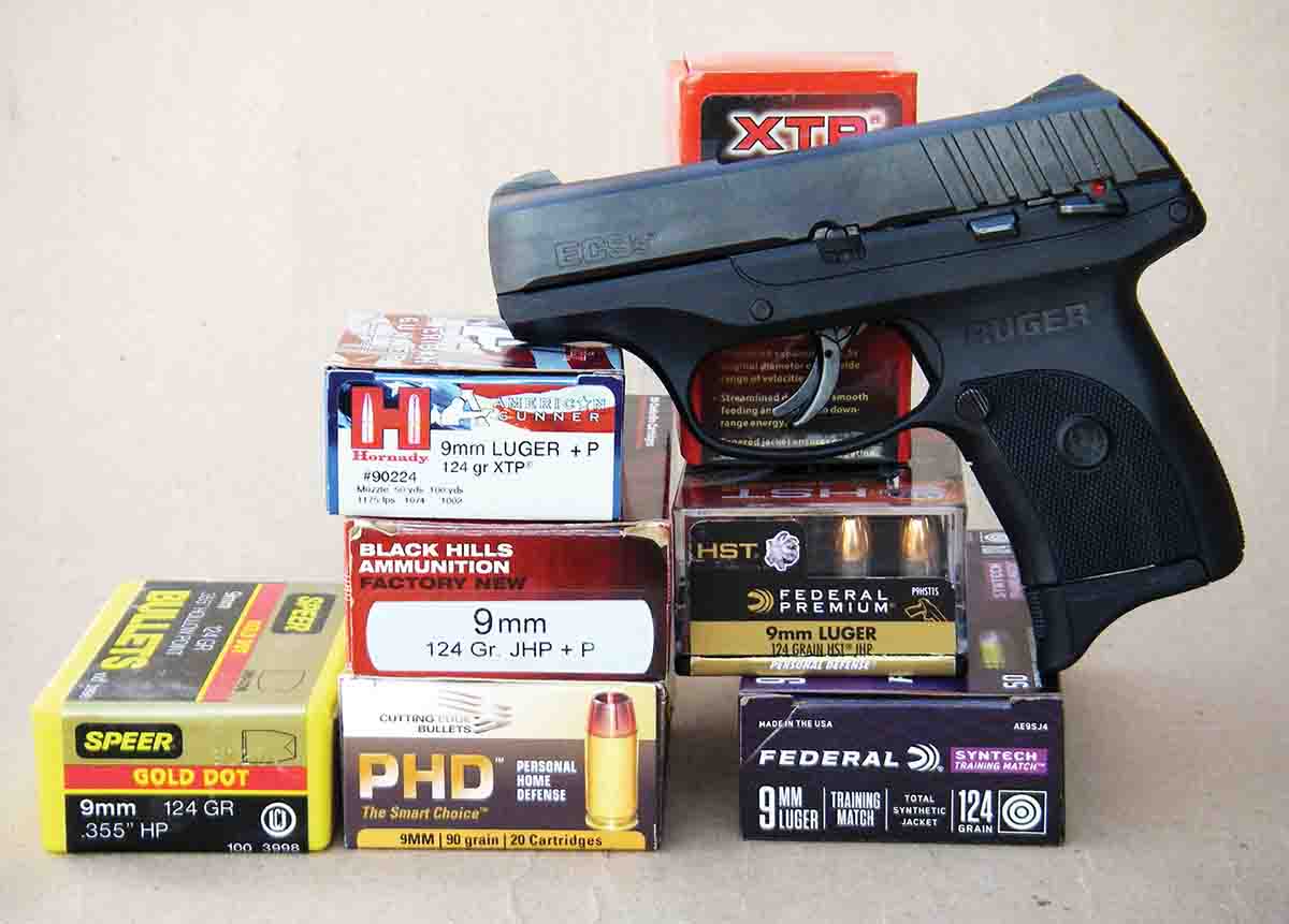 The Ruger EC9s was test fired with a variety of factory loads and handloads.